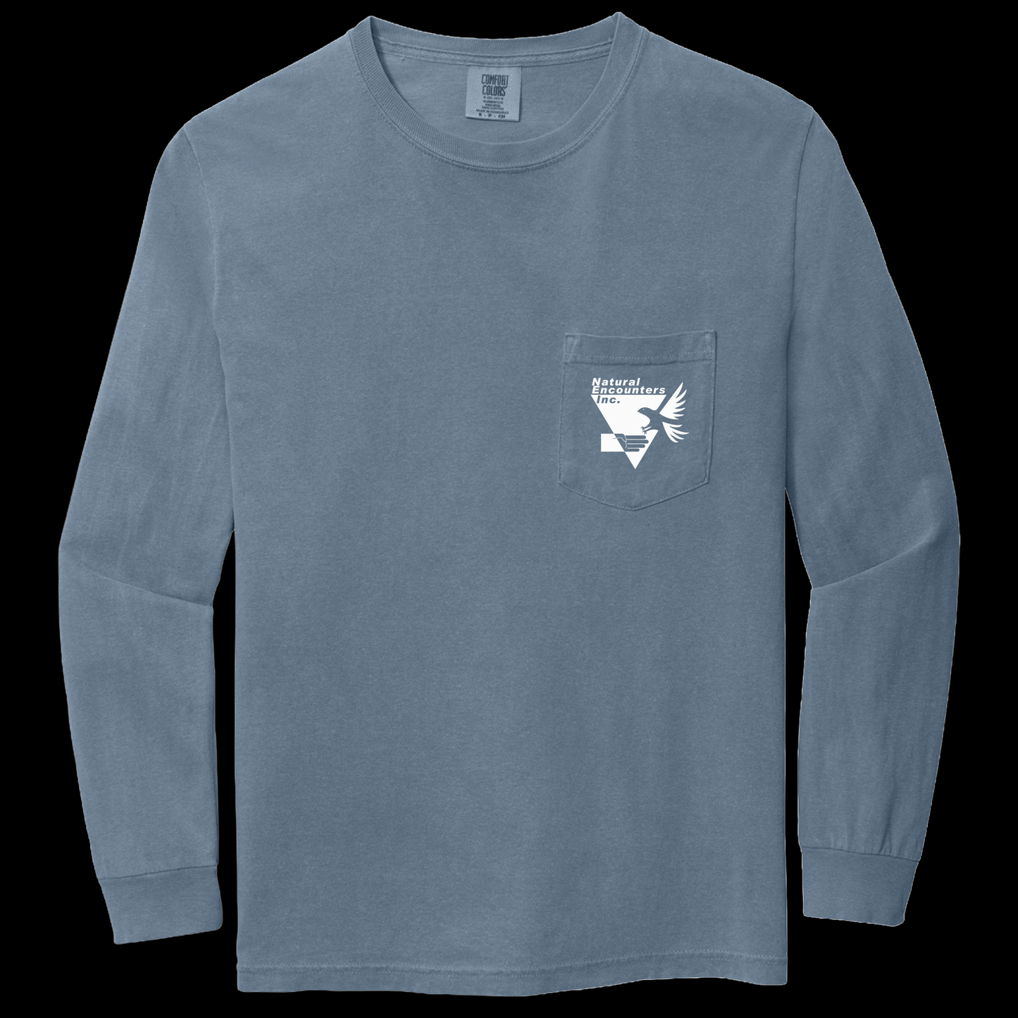 Comfort Colors Long Sleeve Pocket - Blue Jean
