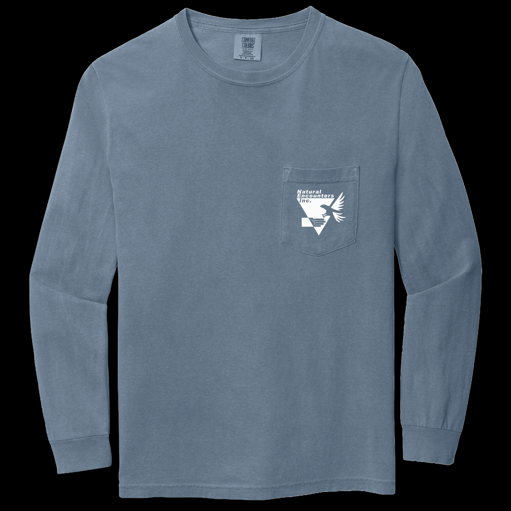 Comfort Colors Long Sleeve Pocket - Blue Jean
